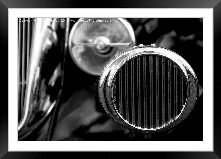 Black and White Vintage Car Abstract 2 Framed Mounted Print by Natalie Kinnear