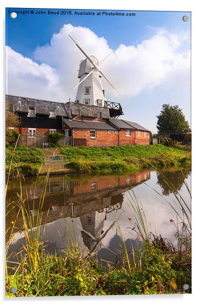  The white smock windmill situated on river Tillin Acrylic by John Boud