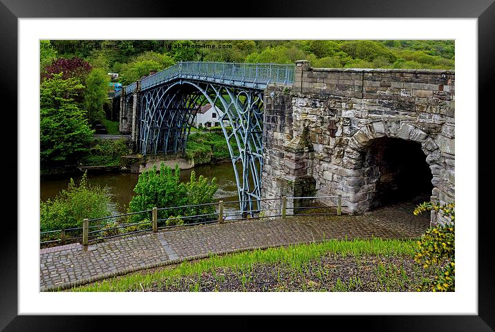 The famous Iron Bridge over The River Severn, Shro Framed Mounted Print by Frank Irwin