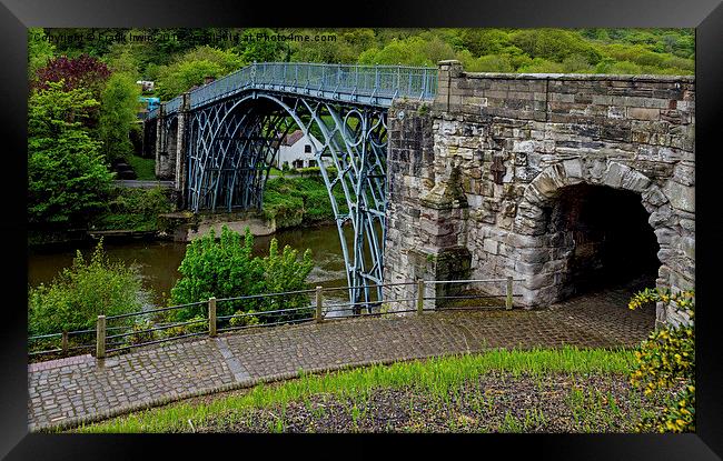 The famous Iron Bridge over The River Severn, Shro Framed Print by Frank Irwin