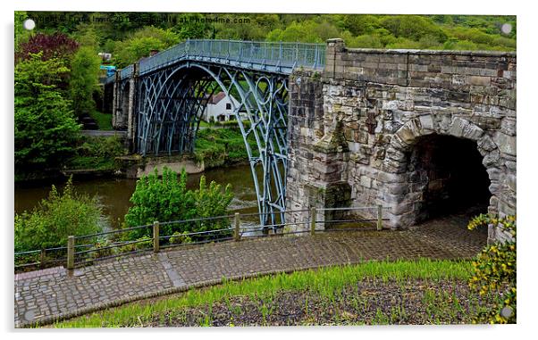 The famous Iron Bridge over The River Severn, Shro Acrylic by Frank Irwin