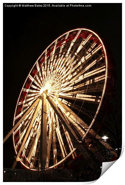 Ferris Wheel Print by Matthew Bates