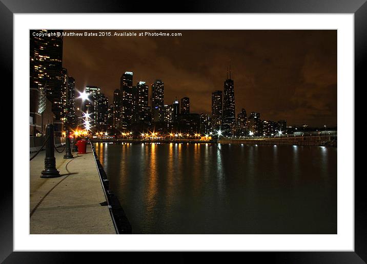 Chicago lake side Framed Mounted Print by Matthew Bates