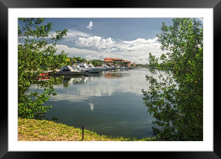 Puerto Aventuras Marina  Framed Mounted Print by Valerie Paterson