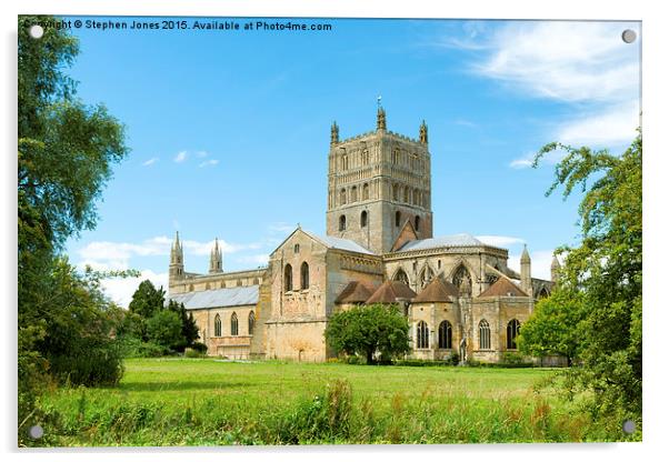 Tewkesbury Abbey, England Acrylic by Stephen Jones
