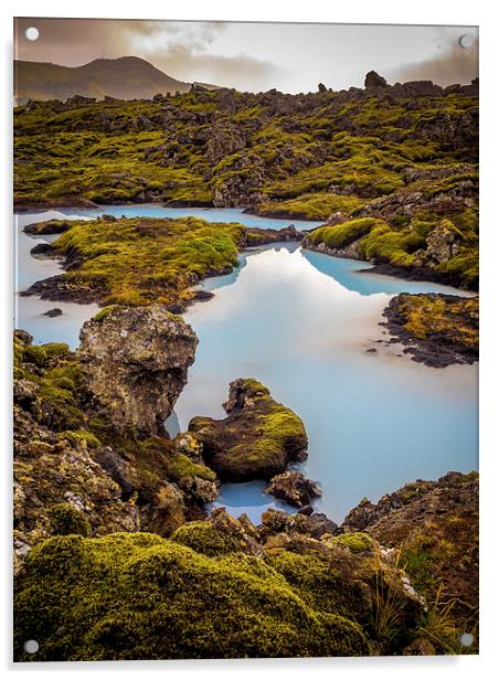 Blue Pools, Iceland Acrylic by Mark Llewellyn