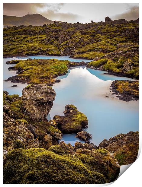 Blue Pools, Iceland Print by Mark Llewellyn
