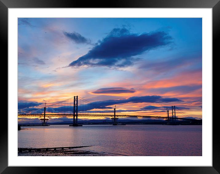 Forth Bridges Sunset Framed Mounted Print by Tommy Dickson