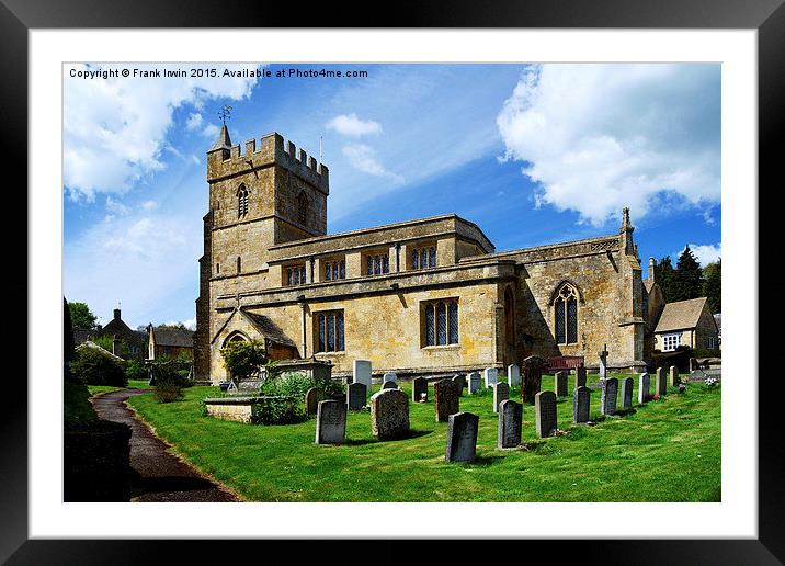 St Lawrence's Church, Bourdon-on-the-Hill, Cotswol Framed Mounted Print by Frank Irwin