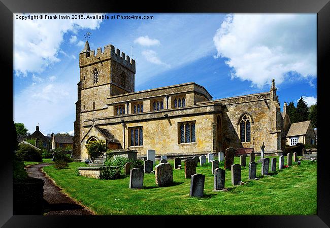 St Lawrence's Church, Bourdon-on-the-Hill, Cotswol Framed Print by Frank Irwin