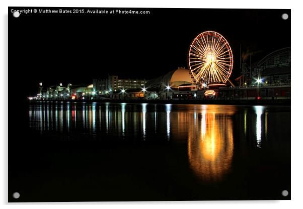 Ferris Wheel reflection Acrylic by Matthew Bates