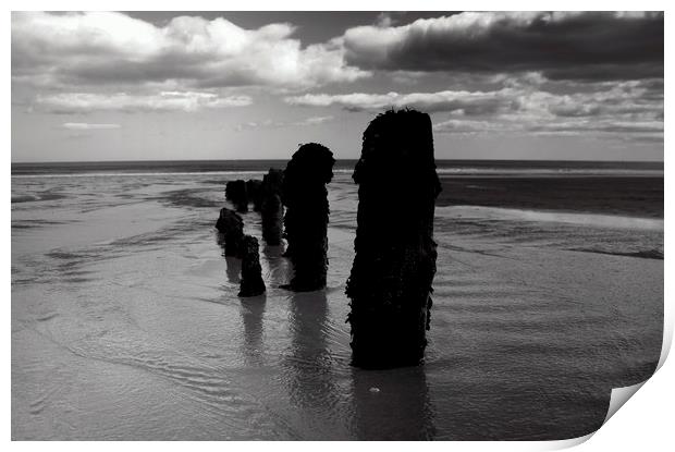  Sandsend at low tide Print by Karl Butler