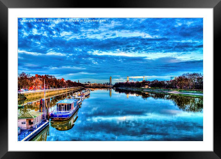 Sunset at River Thames Framed Mounted Print by Juha Remes