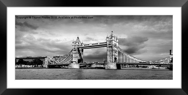  Tower Bridge in mono Framed Mounted Print by Thanet Photos
