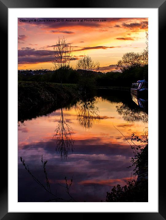  Canal Sunset Framed Mounted Print by Laura Kenny