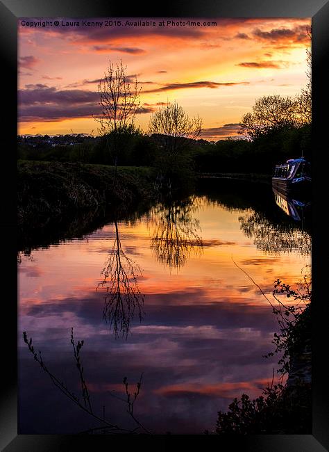  Canal Sunset Framed Print by Laura Kenny