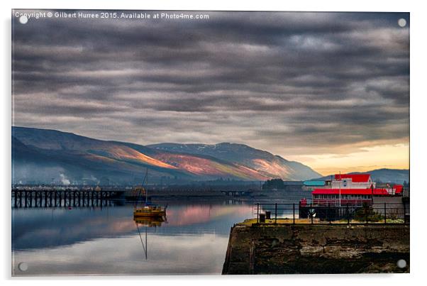 Dawn's Romance at Loch Long Acrylic by Gilbert Hurree