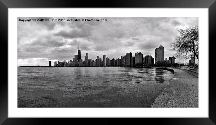 Chicago in black and white Framed Mounted Print by Matthew Bates
