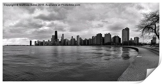 Chicago in black and white Print by Matthew Bates