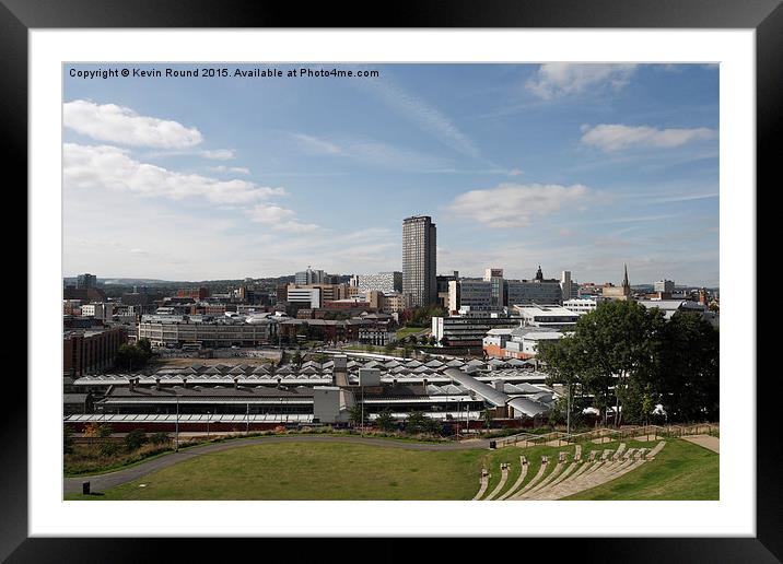 View of Sheffield city centre skyline, Yorkshire,  Framed Mounted Print by Kevin Round