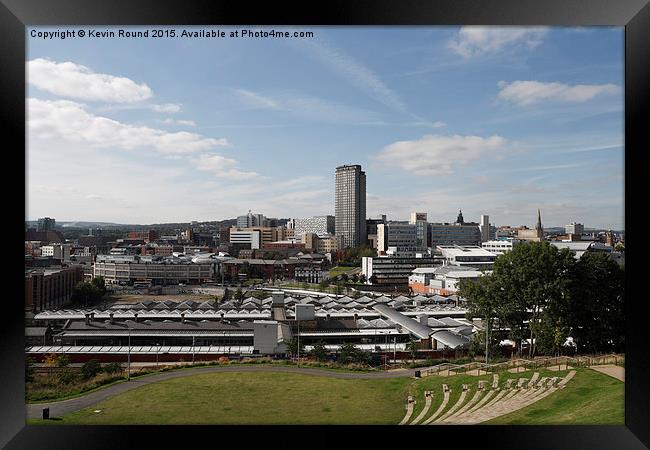 View of Sheffield city centre skyline, Yorkshire,  Framed Print by Kevin Round