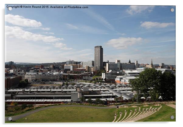 View of Sheffield city centre skyline, Yorkshire,  Acrylic by Kevin Round