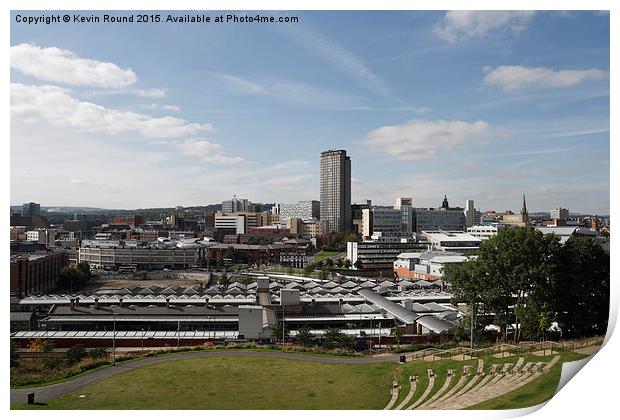 View of Sheffield city centre skyline, Yorkshire,  Print by Kevin Round