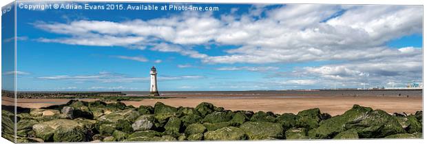 New Brighton Lighthouse  Canvas Print by Adrian Evans