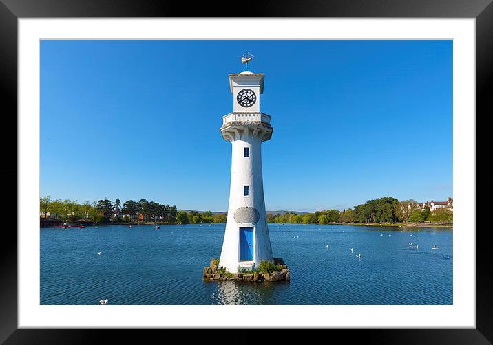 Roath Park Lighthouse monument Framed Mounted Print by Andrew Richards