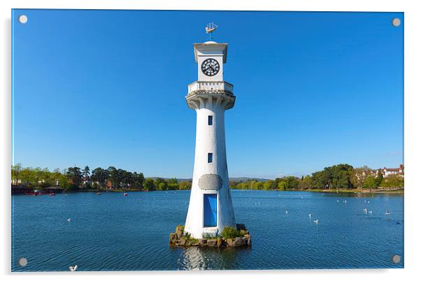 Roath Park Lighthouse monument Acrylic by Andrew Richards