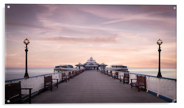  Llandudno Pier Sunset Acrylic by Adam Payne