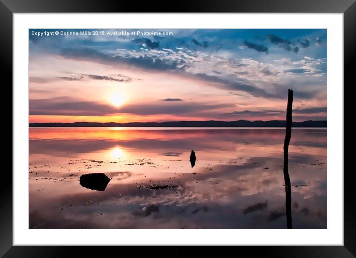  Sunset on the River Tay Framed Mounted Print by Corinne Mills