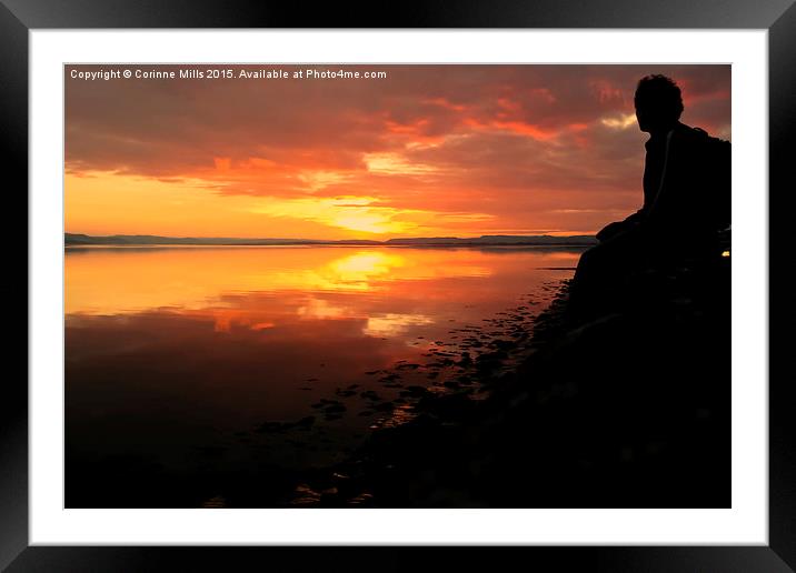  Sunset on the Tay Framed Mounted Print by Corinne Mills