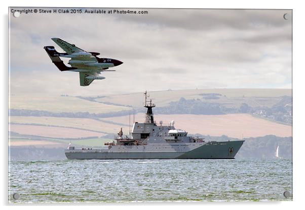 Royal Navy - HMS Mersey and Sea Vixen Acrylic by Steve H Clark