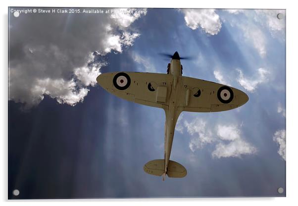  Aces High - Spitfire Vertical Climb Acrylic by Steve H Clark