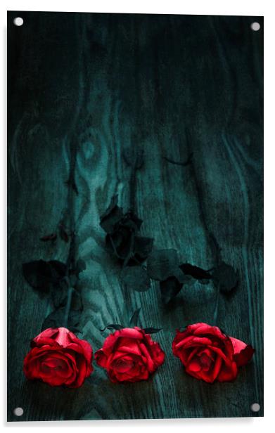 Three Roses Acrylic by Svetlana Sewell