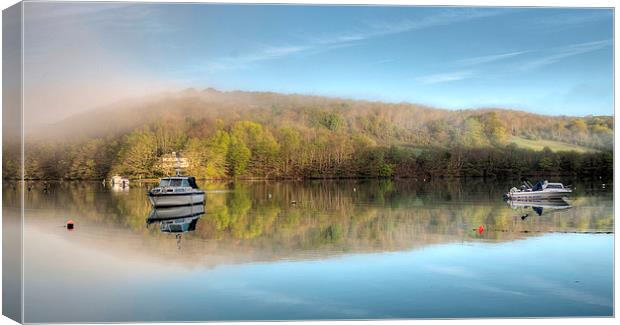  Misty early morning on the East Looe River Canvas Print by Rosie Spooner