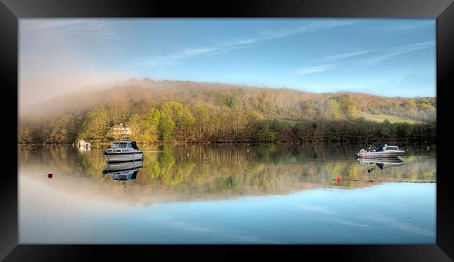  Misty early morning on the East Looe River Framed Print by Rosie Spooner