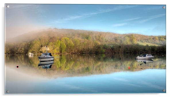  Misty early morning on the East Looe River Acrylic by Rosie Spooner