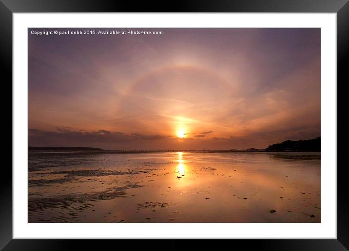  Sunset halo. Framed Mounted Print by paul cobb