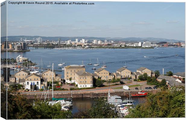 View of Cardiff Bay and Penarth Marina Canvas Print by Kevin Round