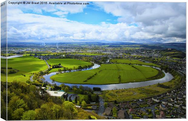 Stirling Battlefield and the River Forth  Canvas Print by Jane Braat