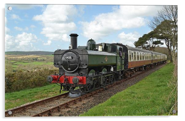  Steam train through the countryside Acrylic by Ashley Jackson