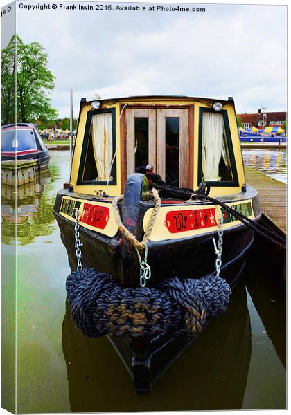 The bow of a narrow boat in Stratford-upon-Avon Canvas Print by Frank Irwin