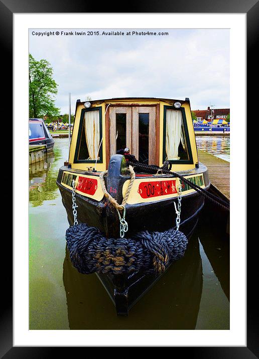  The bow of a narrow boat in Stratford-upon-Avon Framed Mounted Print by Frank Irwin