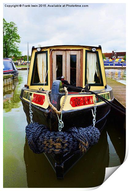  The bow of a narrow boat in Stratford-upon-Avon Print by Frank Irwin
