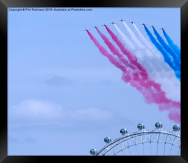  Red Arrows flying over London Eye Framed Print by Phil Robinson