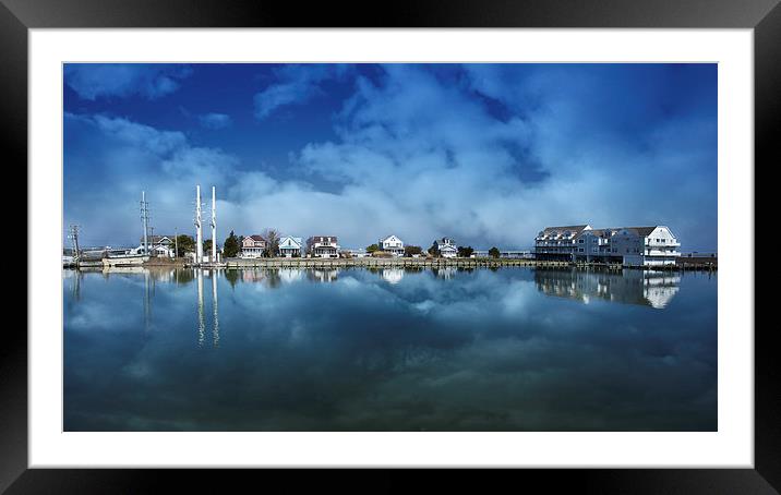  Houses Reflecting In The Bay Framed Mounted Print by Tom and Dawn Gari