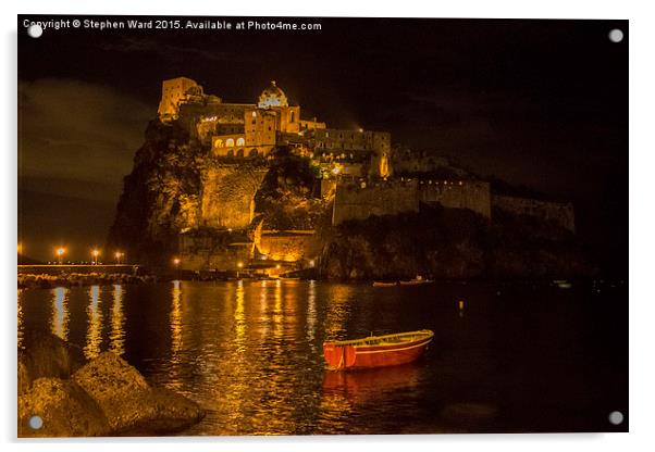  Aragonese Castle Ischia Acrylic by Stephen Ward