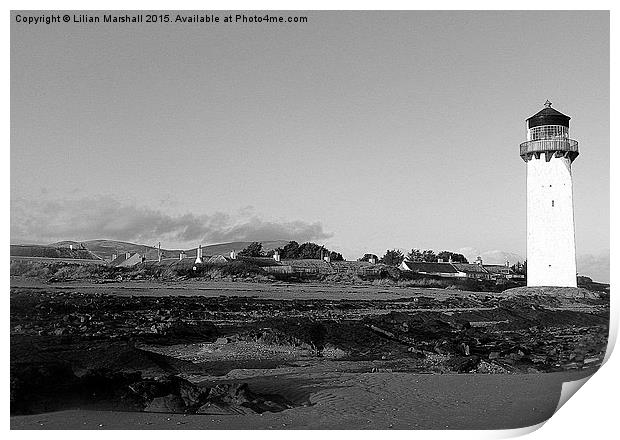  Southerness Lighthouse.  Print by Lilian Marshall
